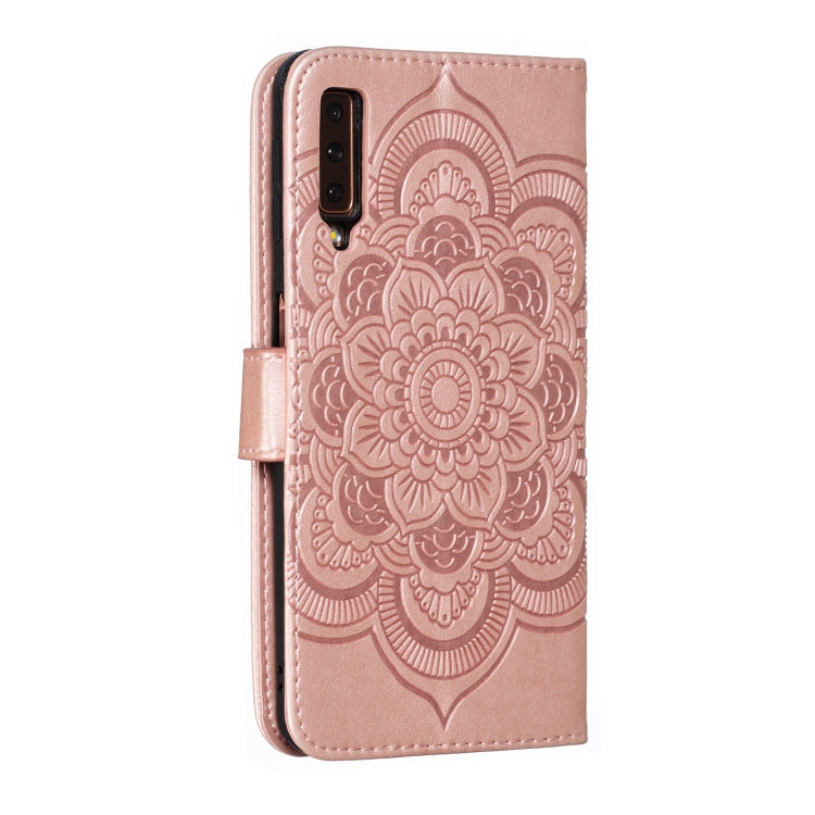 Mandala Embossing Pattern Horizontal Flip Leather Case for Samsung Galaxy A750 & A7(2018) & A750F, with Holder & Card Slots & Wallet & Photo Frame &  Lanyard