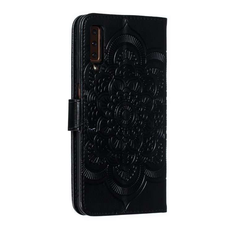 Mandala Embossing Pattern Horizontal Flip Leather Case for Samsung Galaxy A750 & A7(2018) & A750F, with Holder & Card Slots & Wallet & Photo Frame &  Lanyard