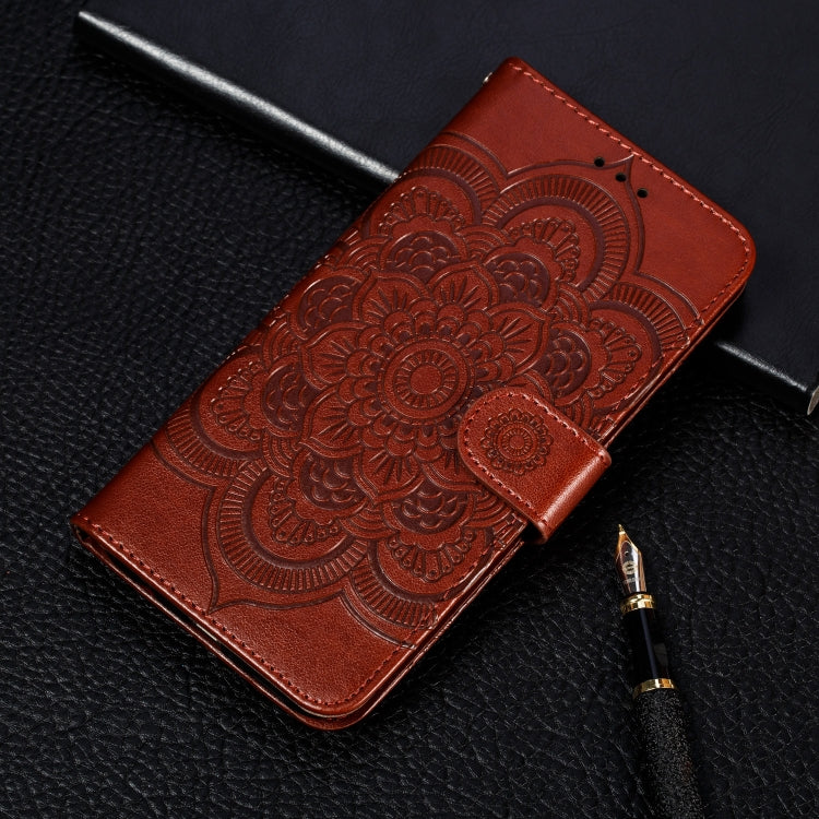 Mandala Embossing Pattern Horizontal Flip Leather Case for Samsung Galaxy A750 & A7(2018) & A750F, with Holder & Card Slots & Wallet & Photo Frame &  Lanyard