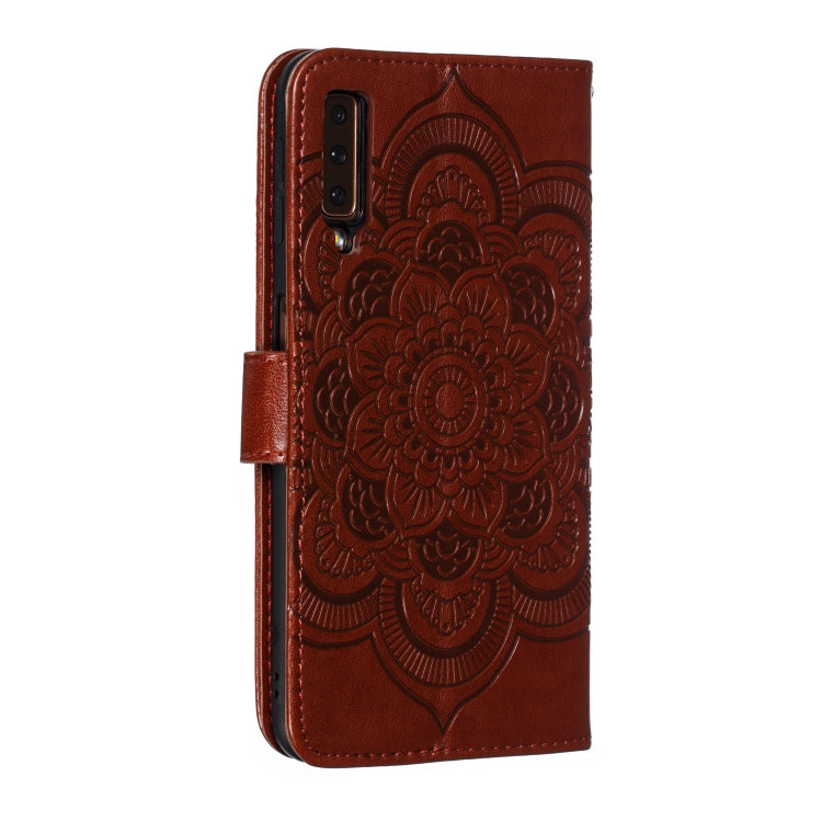 Mandala Embossing Pattern Horizontal Flip Leather Case for Samsung Galaxy A750 & A7(2018) & A750F, with Holder & Card Slots & Wallet & Photo Frame &  Lanyard