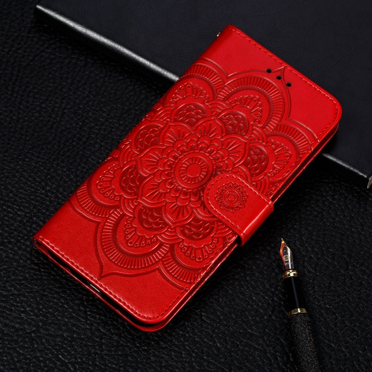 Mandala Embossing Pattern Horizontal Flip Leather Case for Samsung Galaxy A750 & A7(2018) & A750F, with Holder & Card Slots & Wallet & Photo Frame &  Lanyard