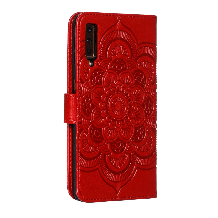 Mandala Embossing Pattern Horizontal Flip Leather Case for Samsung Galaxy A750 & A7(2018) & A750F, with Holder & Card Slots & Wallet & Photo Frame &  Lanyard