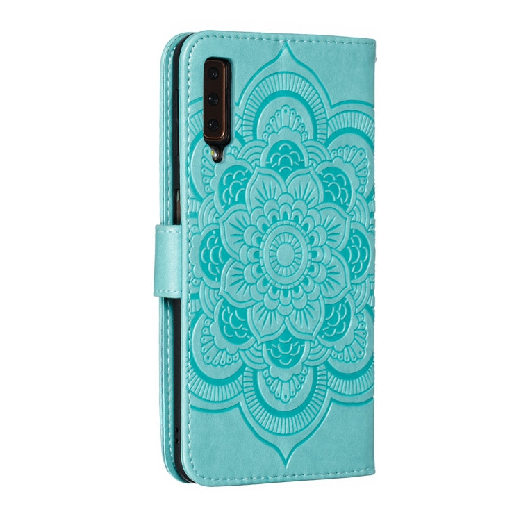 Mandala Embossing Pattern Horizontal Flip Leather Case for Samsung Galaxy A750 & A7(2018) & A750F, with Holder & Card Slots & Wallet & Photo Frame &  Lanyard