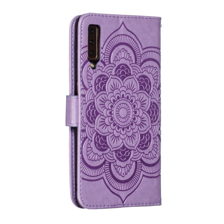 Mandala Embossing Pattern Horizontal Flip Leather Case for Samsung Galaxy A750 & A7(2018) & A750F, with Holder & Card Slots & Wallet & Photo Frame &  Lanyard