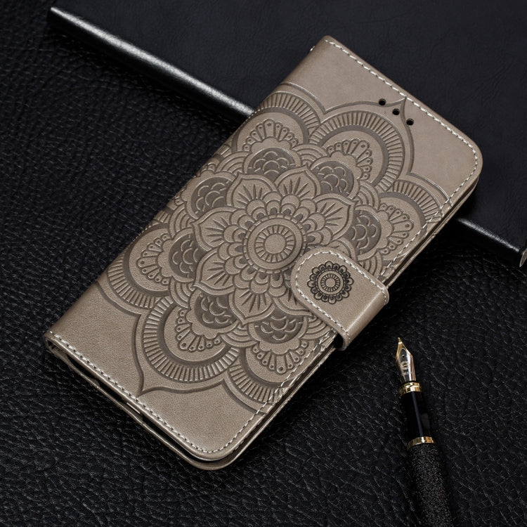 Mandala Embossing Pattern Horizontal Flip Leather Case for Samsung Galaxy A750 & A7(2018) & A750F, with Holder & Card Slots & Wallet & Photo Frame &  Lanyard