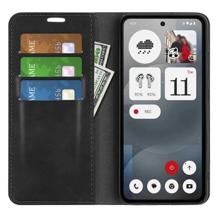 For Nothing Phone 3a Retro-skin  Magnetic Suction Leather Phone Case