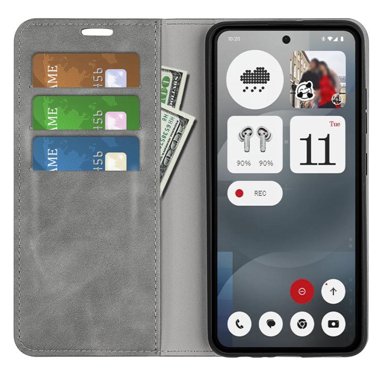 For Nothing Phone 3a Retro-skin  Magnetic Suction Leather Phone Case