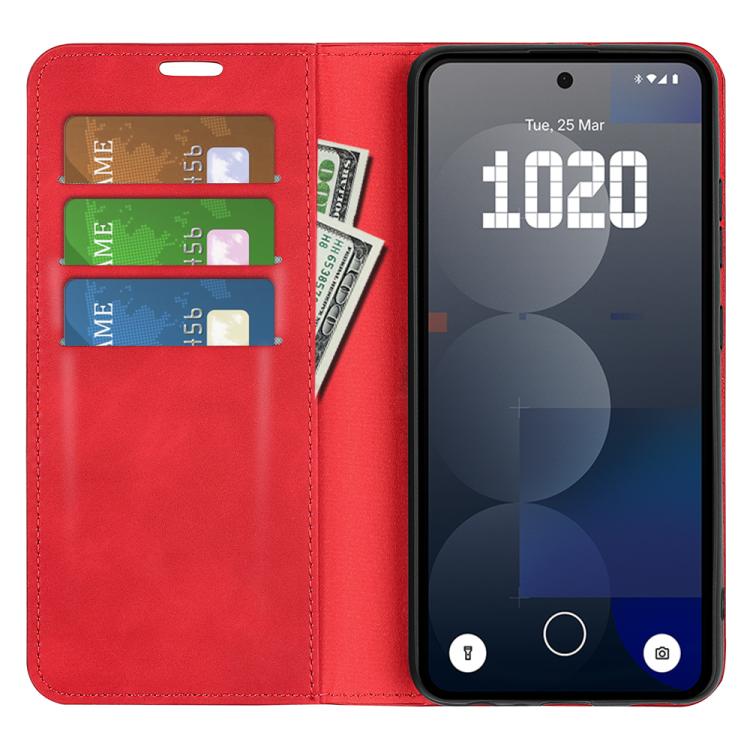 For Nothing Phone 3a Pro Retro-skin  Magnetic Suction Leather Phone Case