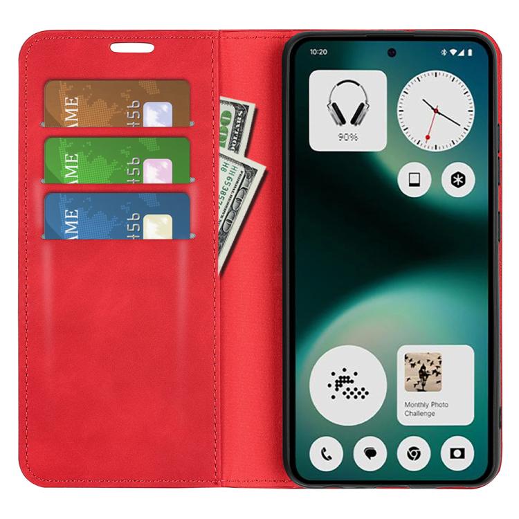 For Nothing Phone 3a Lite Retro-skin  Magnetic Suction Leather Phone Case