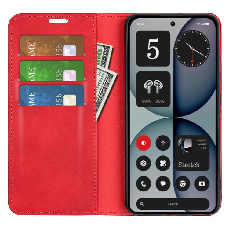 For Nothing Phone 4a Pro Retro-skin  Magnetic Suction Leather Phone Case