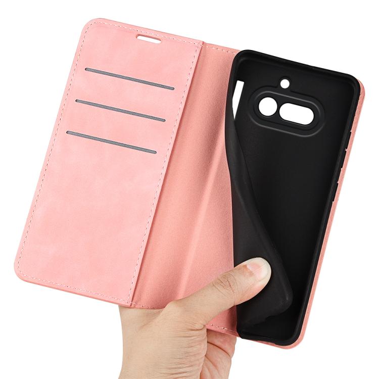 For Nothing Phone 4a Retro-skin  Magnetic Suction Leather Phone Case