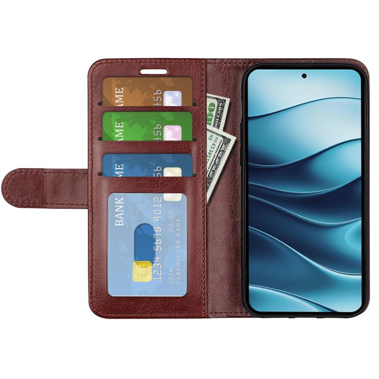 For Redmi Note 14 4G 163.25mm R64 Texture Horizontal Flip Leather Phone Case