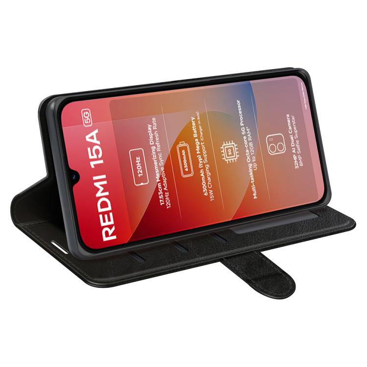 For Redmi 15a 5G R64 Texture Horizontal Flip Leather Phone Case