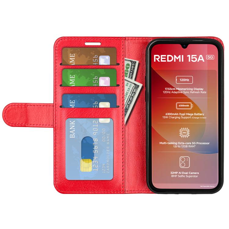For Redmi 15a 5G R64 Texture Horizontal Flip Leather Phone Case