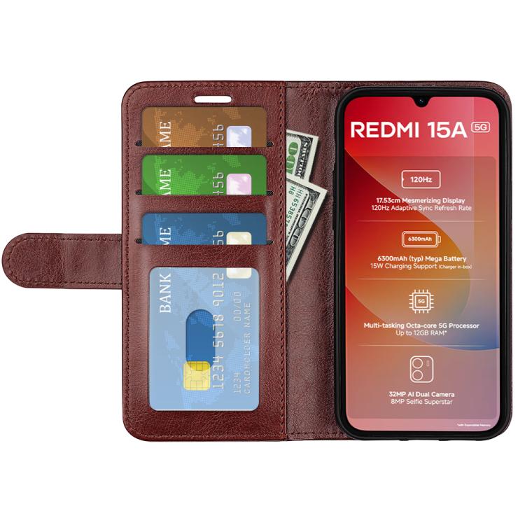 For Redmi 15a 5G R64 Texture Horizontal Flip Leather Phone Case