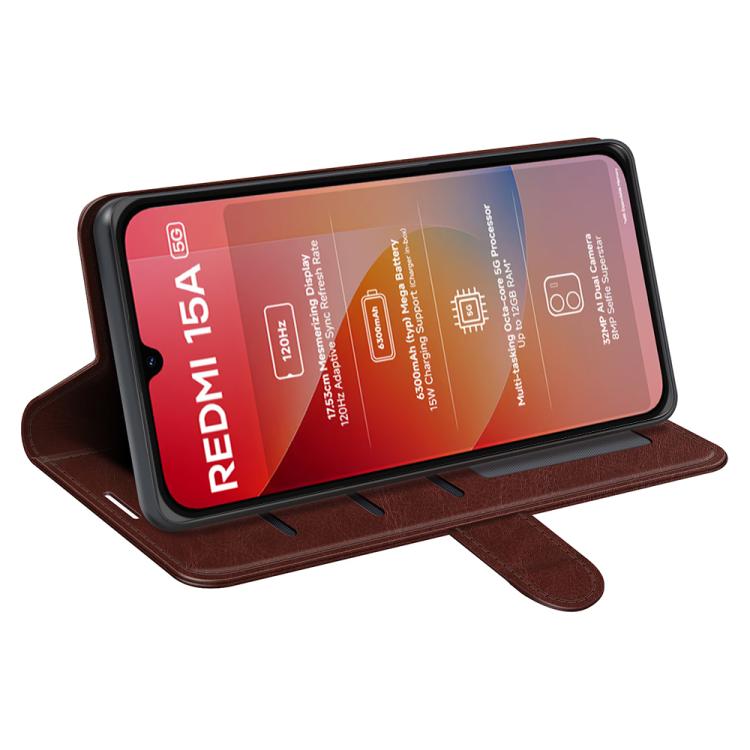 For Redmi 15a 5G R64 Texture Horizontal Flip Leather Phone Case
