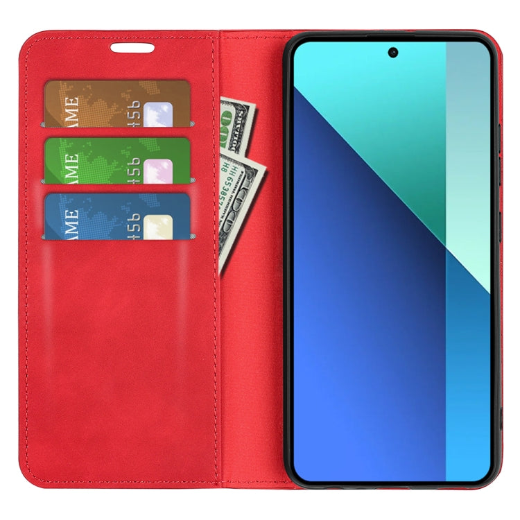 For Xiaomi Redmi Note 13 Pro 4G Retro-skin Magnetic Suction Leather Phone Case