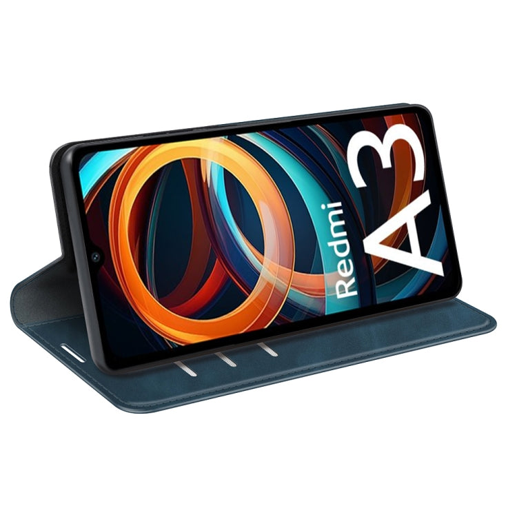 For Xiaomi Redmi A3 Retro-skin Magnetic Suction Leather Phone Case
