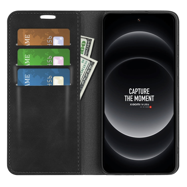 For Xiaomi 14 Ultra Retro-skin Magnetic Suction Leather Phone Case