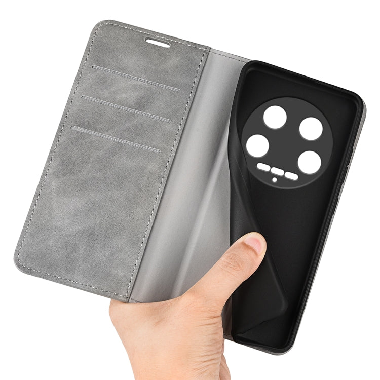 For Xiaomi 14 Ultra Retro-skin Magnetic Suction Leather Phone Case