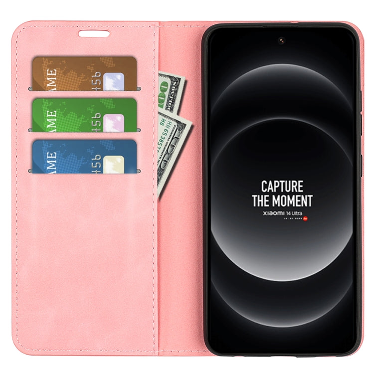 For Xiaomi 14 Ultra Retro-skin Magnetic Suction Leather Phone Case