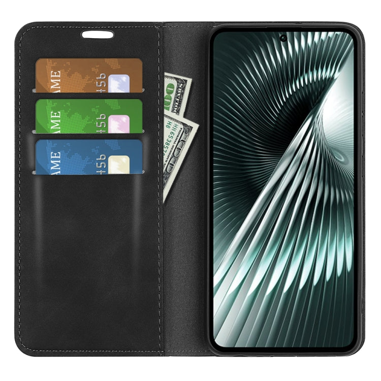 For Xiaomi Redmi Turbo 3 Retro-skin Magnetic Suction Leather Phone Case