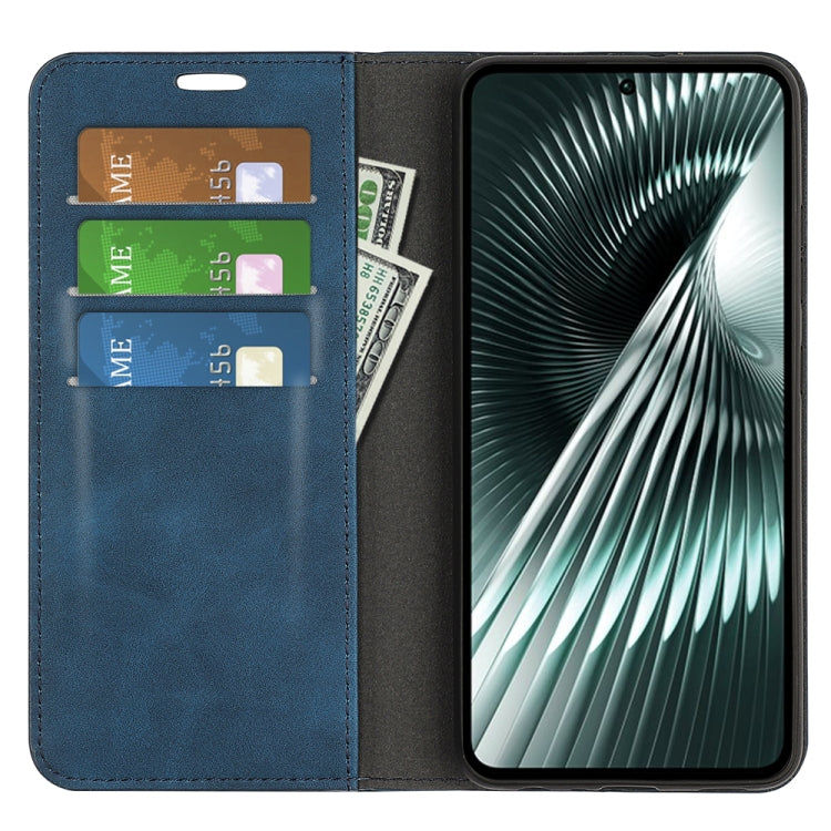For Xiaomi Redmi Turbo 3 Retro-skin Magnetic Suction Leather Phone Case