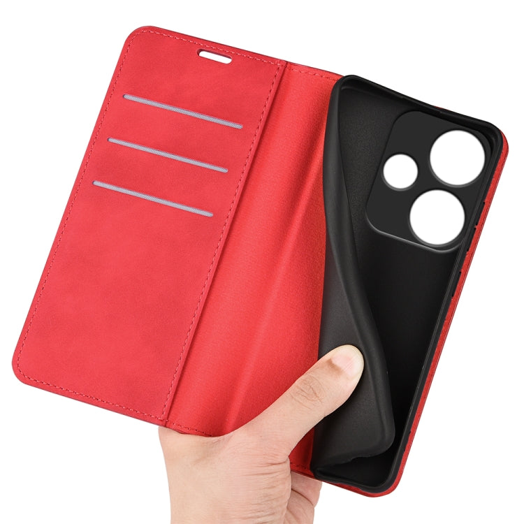 For Xiaomi Redmi Turbo 3 Retro-skin Magnetic Suction Leather Phone Case