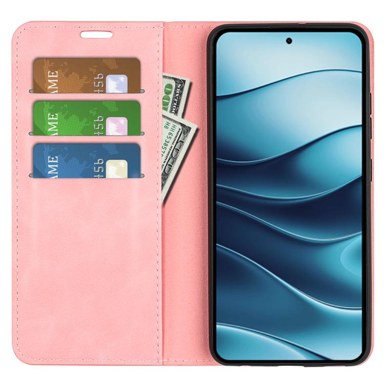 For Redmi Note 14 4G 163.25mm Retro-skin Magnetic Suction Leather Phone Case