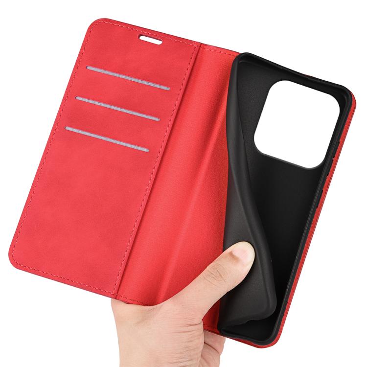 For Redmi Note 14 4G 163.25mm Retro-skin Magnetic Suction Leather Phone Case