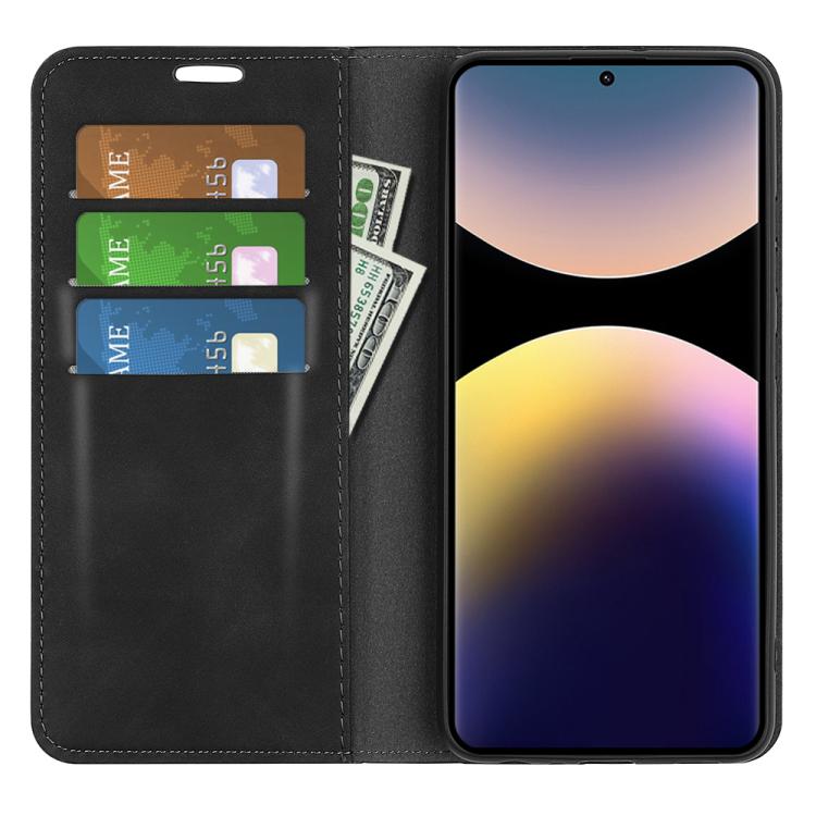 For Xiaomi Redmi Note 14 Pro 4G Retro-skin Magnetic Suction Leather Phone Case