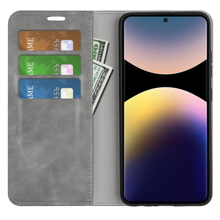 For Xiaomi Redmi Note 14 Pro 4G Retro-skin Magnetic Suction Leather Phone Case