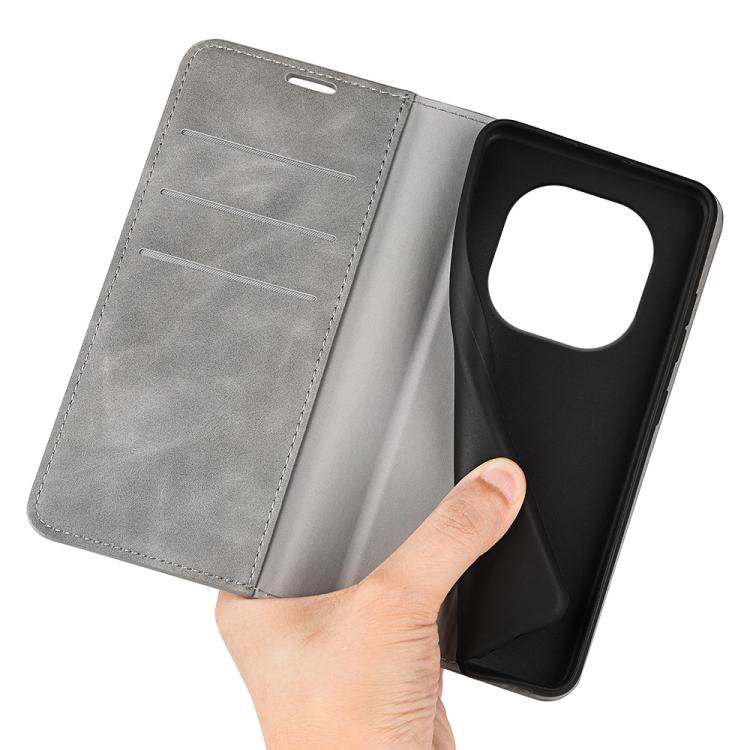 For Xiaomi Redmi Note 14 Pro 4G Retro-skin Magnetic Suction Leather Phone Case