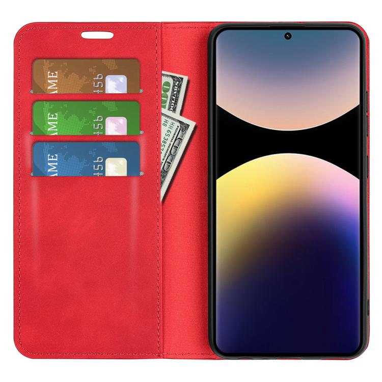 For Xiaomi Redmi Note 14 Pro 4G Retro-skin Magnetic Suction Leather Phone Case
