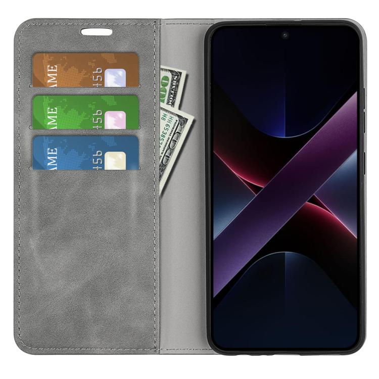 For Xiaomi Poco X7 Pro Retro-skin Magnetic Suction Leather Phone Case