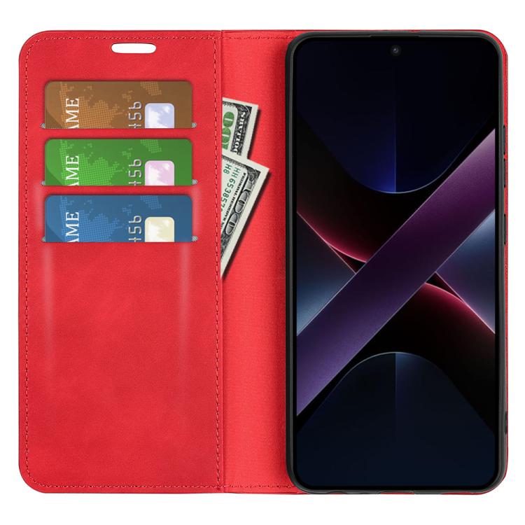 For Xiaomi Poco X7 Pro Retro-skin Magnetic Suction Leather Phone Case