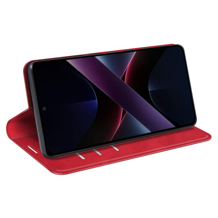 For Xiaomi Poco X7 Pro Retro-skin Magnetic Suction Leather Phone Case