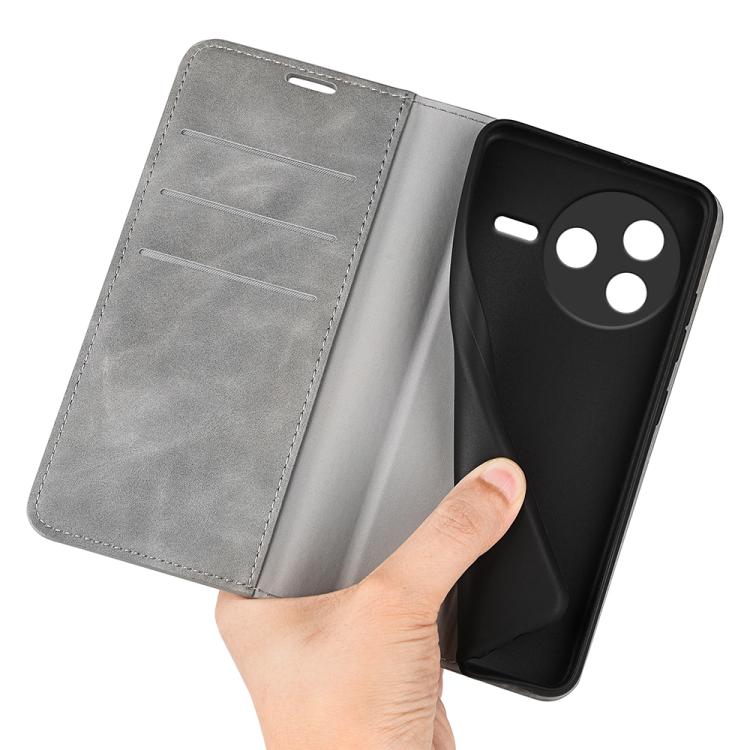 For Redmi K80 / Poco F7 Pro Retro-skin Magnetic Suction Leather Phone Case