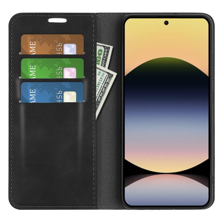 For Redmi Note 14S 4G Retro-skin Magnetic Suction Leather Phone Case
