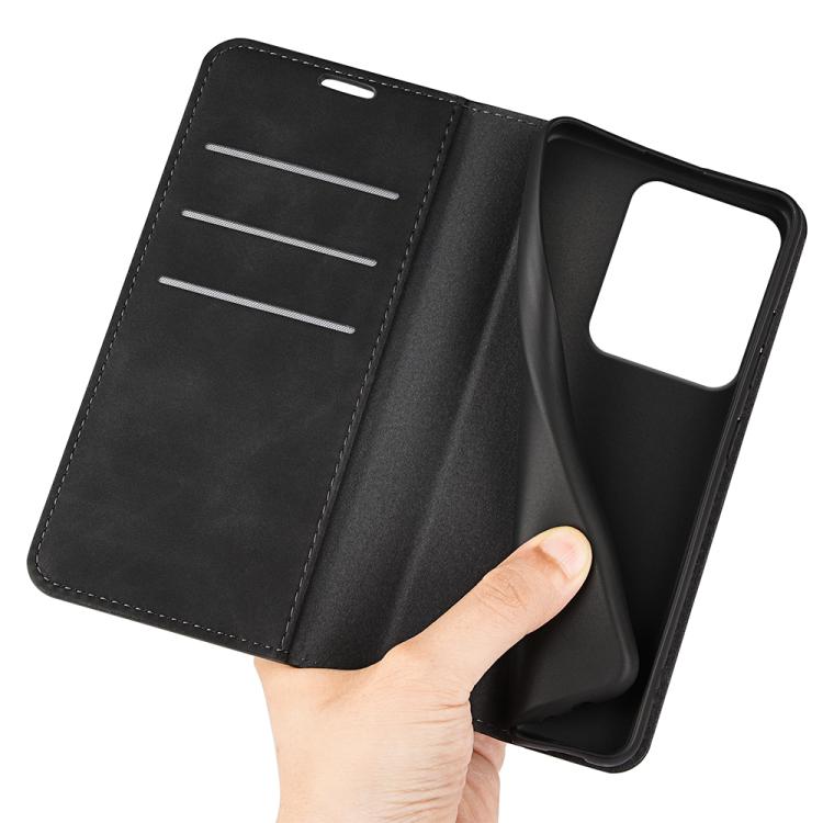 For Redmi Note 14S 4G Retro-skin Magnetic Suction Leather Phone Case