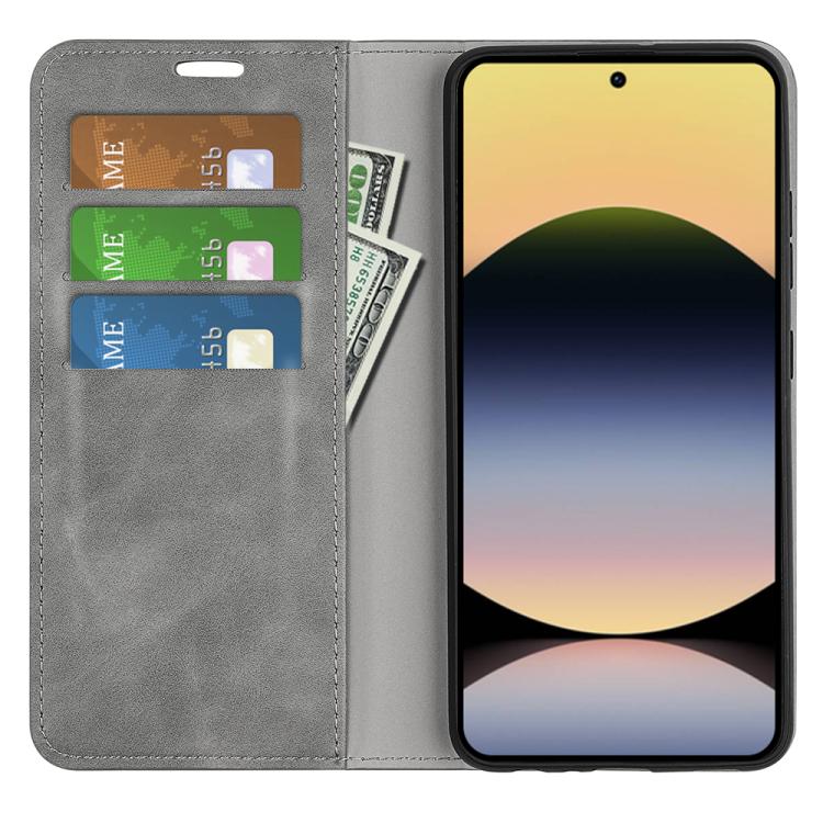 For Redmi Note 14S 4G Retro-skin Magnetic Suction Leather Phone Case