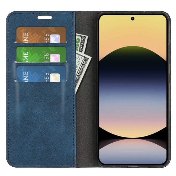 For Redmi Note 14S 4G Retro-skin Magnetic Suction Leather Phone Case