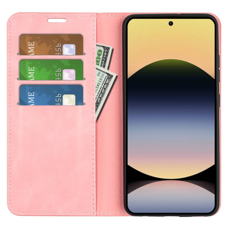 For Redmi Note 14S 4G Retro-skin Magnetic Suction Leather Phone Case