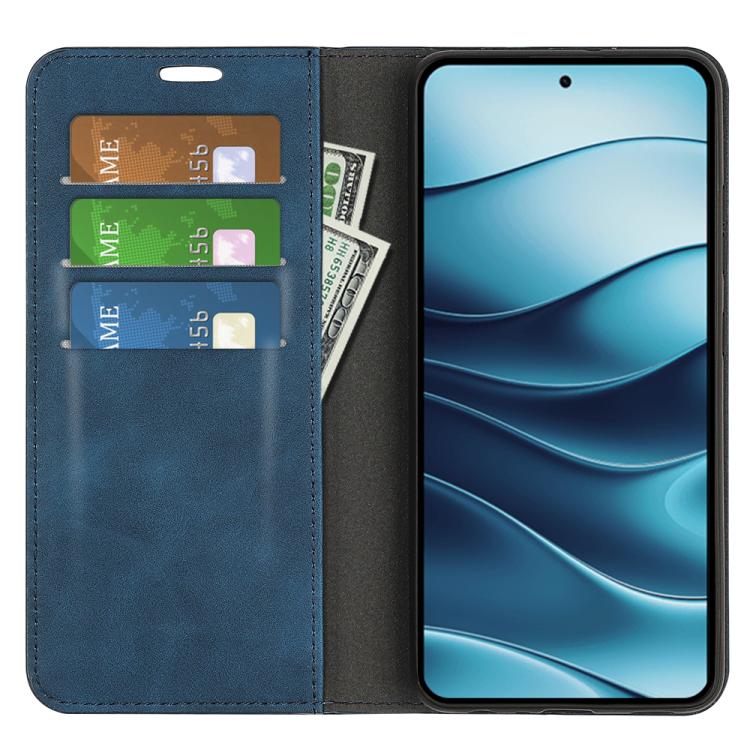 For Redmi Note 14 4G 164.84mm Retro-skin Magnetic Suction Leather Phone Case