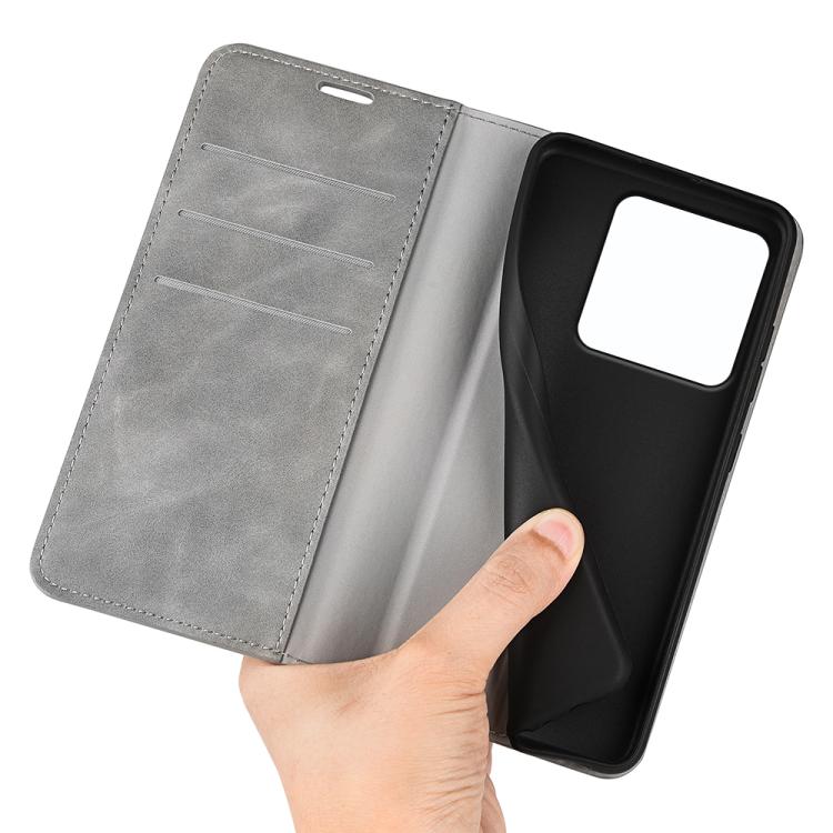 For Xiaomi 15T Retro-skin Magnetic Suction Leather Phone Case