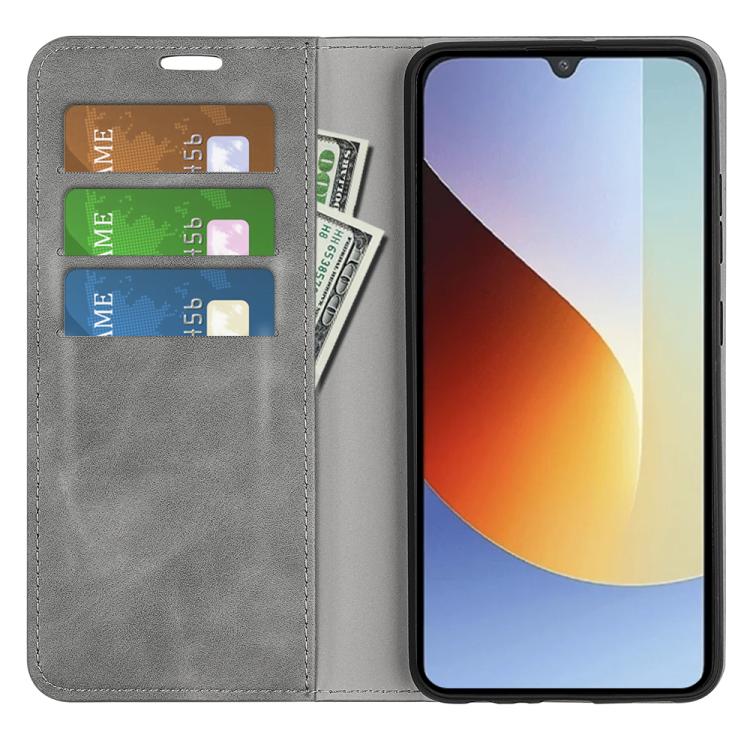 For Redmi A7 Pro 171mm / Poco C85x 5G Retro-skin Magnetic Suction Leather Phone Case