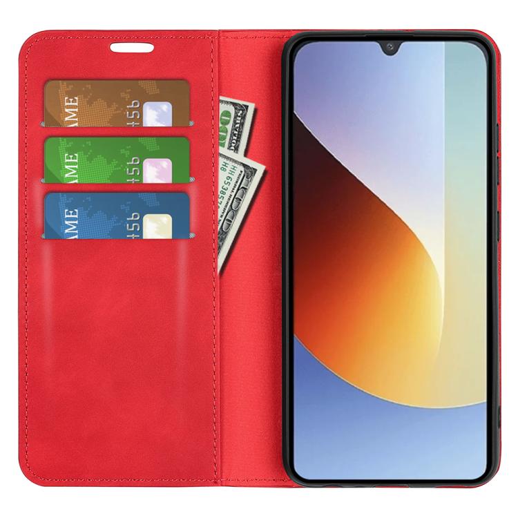 For Redmi A7 Pro 171mm / Poco C85x 5G Retro-skin Magnetic Suction Leather Phone Case
