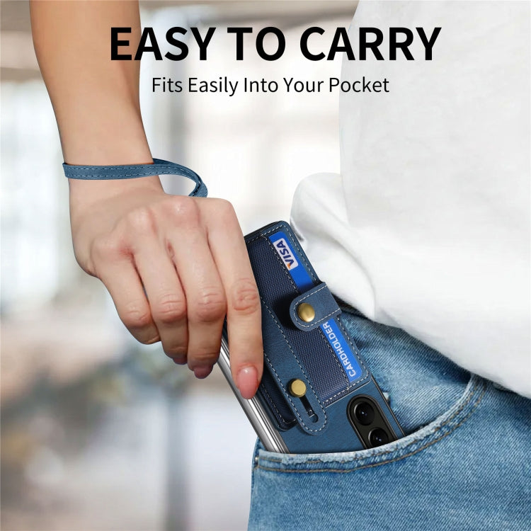 For Samsung Galaxy Z Fold6 5G Retro Cross Wristband Wallet Leather Back Phone Case