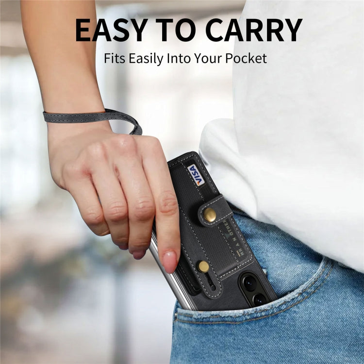 For Samsung Galaxy Z Fold6 5G Retro Cross Wristband Wallet Leather Back Phone Case
