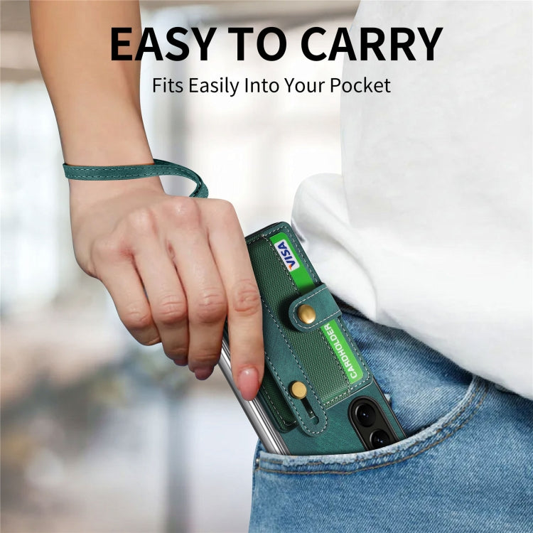 For Samsung Galaxy Z Fold6 5G Retro Cross Wristband Wallet Leather Back Phone Case